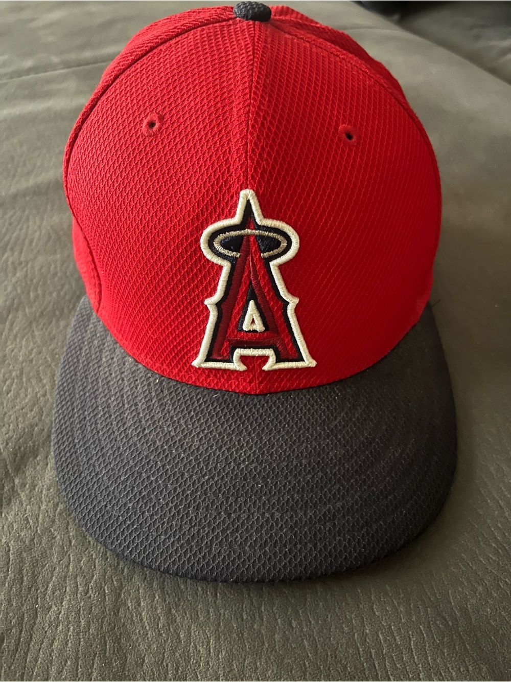 Angels Red and Black Baseball Cap with Raised Logo